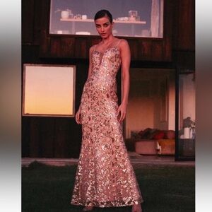 Dress the Population Marie Gown in Gold/Nude